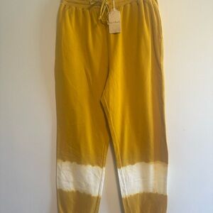 Hem & Thread Mustard Yellow Dip-Dye Jogger Pants